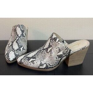 American Rag Heidi Mules Women Closed Toe Leather Snake Print Slip On Mules, 9